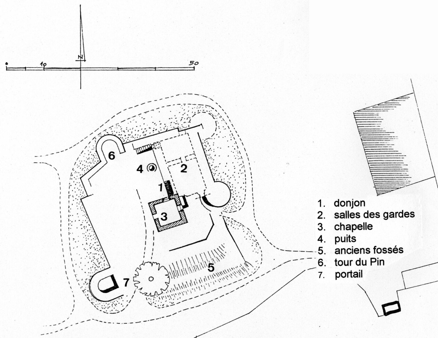 Plan du château fort (Dessin de Jean Marcot)