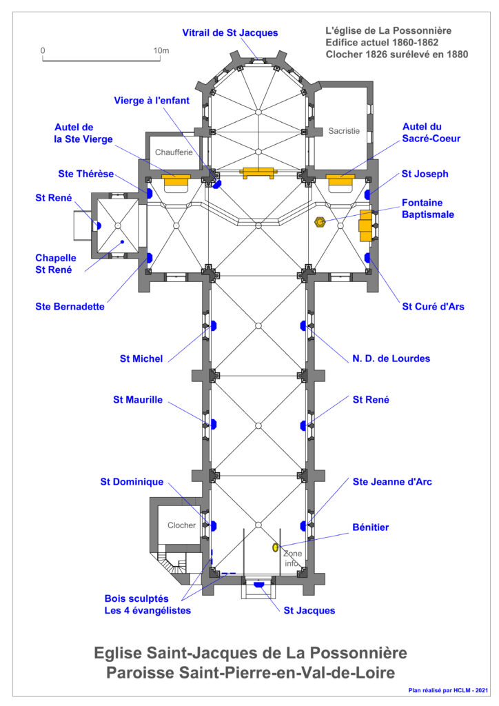 Plan de l'église de la Possonnière
