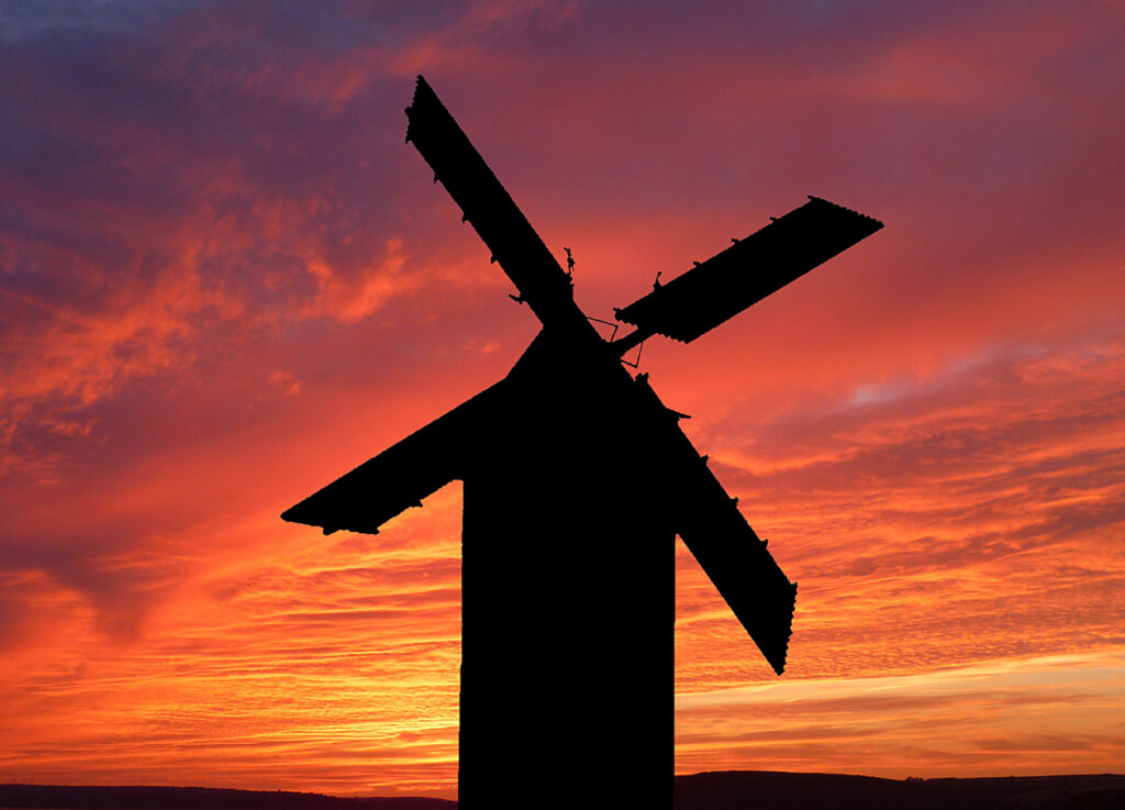 Moulin couchée de soleil