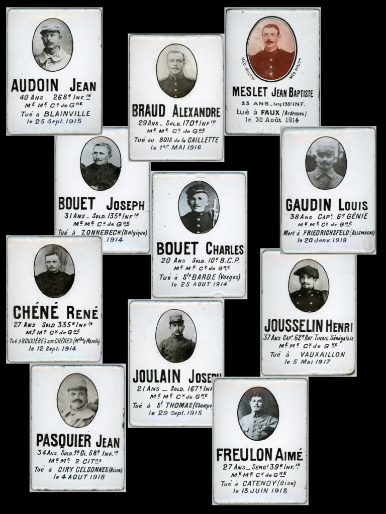 Les plaques des morts pour la France